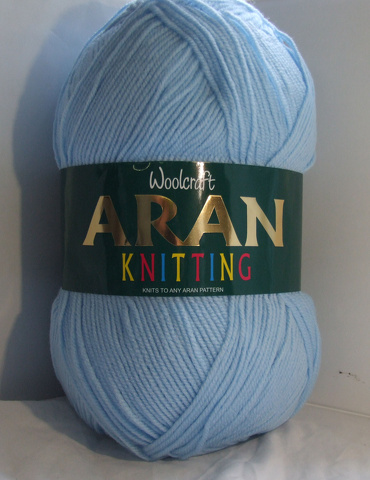 100% Acrylic Aran Yarn 400g Baby Blue